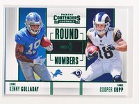 Cooper Kupp and Kenny Golladay 2017 Panini Contenders Round Numbers Emerald FT.jpg