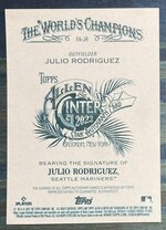 2022 Topps Allen and Ginter Autographs #FAJR Julio Rodriguez EXCH back.JPG