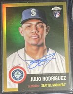 Julio Rodriguez  2022 Topps Chrome Platinum Anniversary Autographs Gold Refractors CPAJRO EXCH...JPG