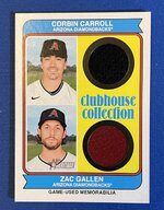 2023 Topps Heritage ClubHouse Collection Double Game Used Corbin Carroll-Zag Gallen #CCD-CG (...jpeg