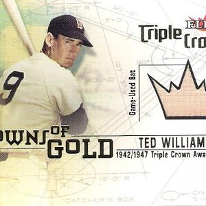 2001 Fleer Triple Crown Crowns of Gold Memorabilia 12 Ted Williams Bat