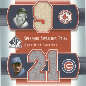 2003 SP Authentic Splendid Swatches Pairs SS Ted Williams Sammy Sosa
