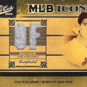 2005 Prime Cuts MLB Icons Material Jersey Position 14 Ted Williams/50 Sample