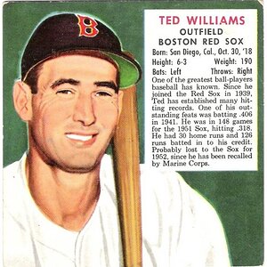 1952 Red Man AL23 Ted Williams (no Tab)