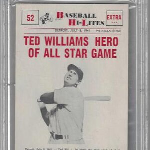 1960 Nu-Card Hi-Lites 52 Ted Williams Hero Of All-Star Game