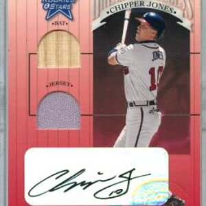 2001 Leaf Rookies and Stars Dress for Success Autographs CHIPPER JONES Autograph Game Used Jer...jpg