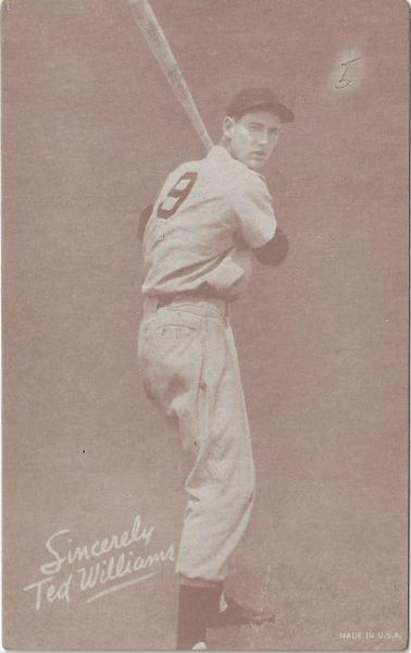 1939-46 Exhibits Salutation 64A Ted Williams Sincerely 9 Showing