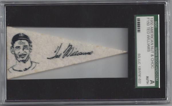 1950 American Nut and Chocolate Co. Pennant 22 Ted Williams
