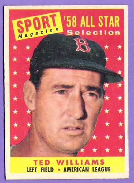1958 Topps 485 Ted Williams AS