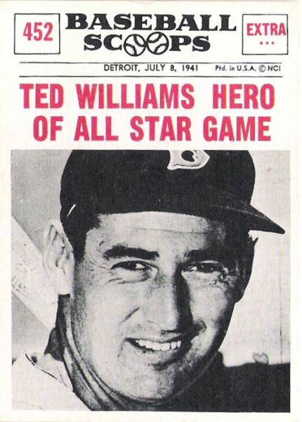 1961 Nu-Card Scoops 452 Ted Williams (All-Star Hero)