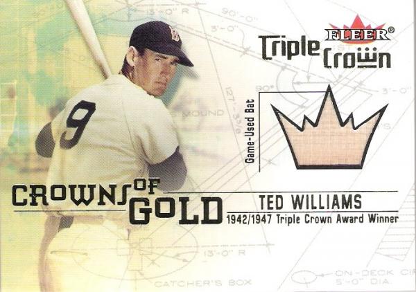 2001 Fleer Triple Crown Crowns of Gold Memorabilia 12 Ted Williams Bat