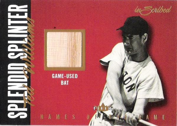 2004 Fleer InScribed Names of the Game Material Copper TW Ted Williams Bat Sample