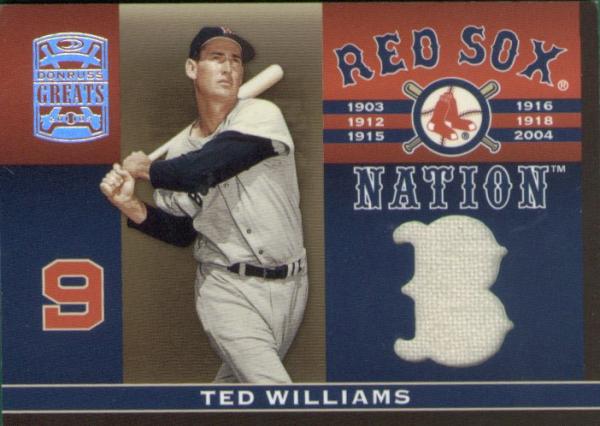 2005 Donruss Greats Sox Nation Material 1 Ted Williams