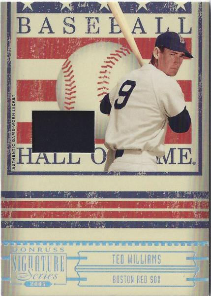 2005 Donruss Signature Hall of Fame Material Jersey 34 Ted Williams Jkt T4