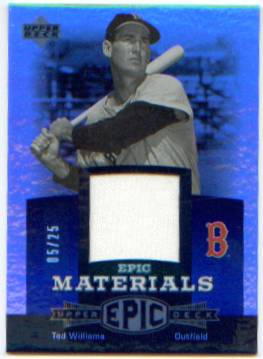 2006 Upper Deck Epic Materials Blue TW1 Ted Williams Jsy/25