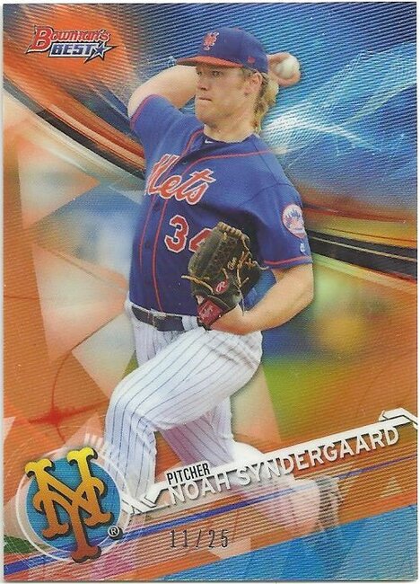 Noah Syndergaard 2017 Bowman's Best Orange Refractor #'d 11/25 Mets