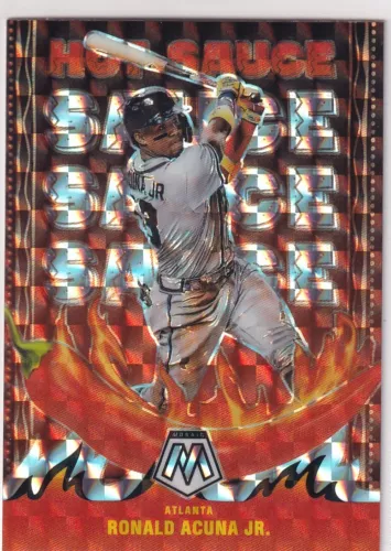 2022 MOSAIC PRIZMS SILVER HOT SAUCE RONALD ACUNA JR. ATLANTA BRAVES MLB J418